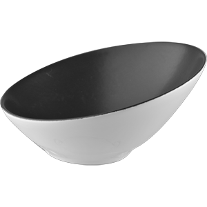 Салатник «Даск»; фарфор; 1л; D=25, 5, H=12см; черный, белый