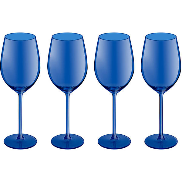 Набор бокалов для вина «Мэтч&Колор»[4шт]; стекло; 0, 53л; синий