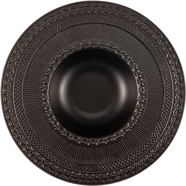 Тарелка для пасты «Скалистос»; керамика; 200мл; D=23, H=4см; черный