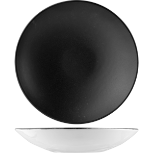 Салатник «Даск»; фарфор; 0, 915л; D=255, H=60мм; черный, белый