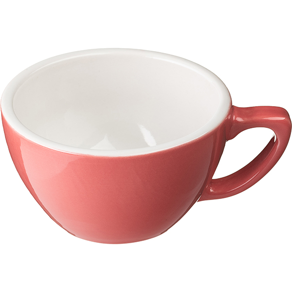 Чашка кофейная «Пур-Амор»; фарфор; 200мл; D=97/50, H=60, L=125мм; кораллов., белый