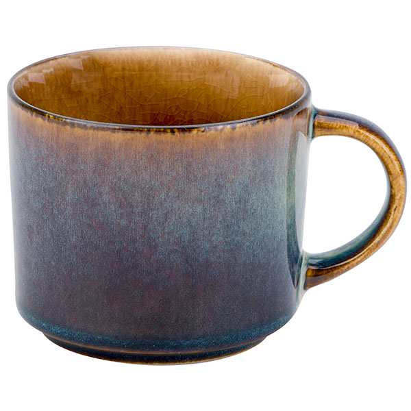 Чашка чайная «Квантана»; фарфор; 220мл; D=80, H=67мм; синий, коричнев.
