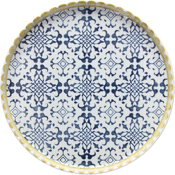 Тарелка «Селинунте» с бортом; фарфор; D=270, H=25мм; синий, белый