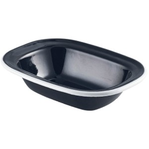 Емкость для закусок для картофеля фри; эмалированная сталь; , H=45, L=200, B=150мм; черный, белый