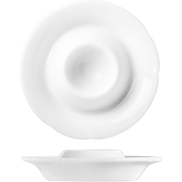 Подставка для яйца «Мелодия»; материал: фарфор; диаметр=12.3, высота=3 см.; белый