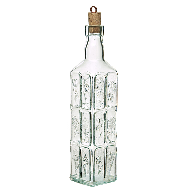 Бутылка для масла с пробкой «Фиори»; стекло; 575 мл; высота=30, длина=6, ширина=6 см.; прозрачный