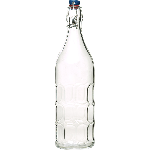 Бутылка для масла и уксуса «Мореска»; стекло,металл; 1060 мл; диаметр=85, высота=315 мм; прозрачный,металлический