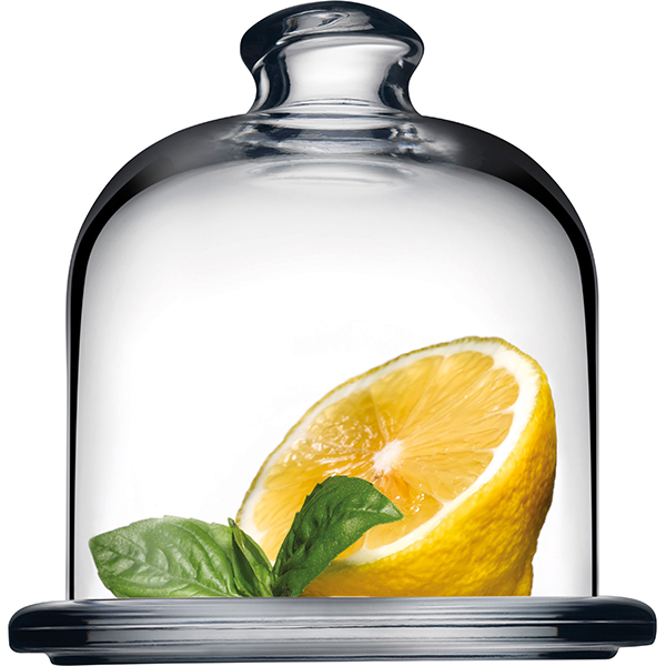 Блюдце с крышкой для лимона «Бейзик»; стекло; диаметр=10, высота=10.5 см.; прозрачный