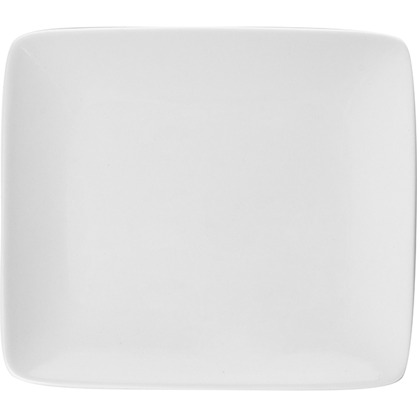 Тарелка прямоугольная «Плаза»; материал: фарфор; длина=25, ширина=22 см.; белый
