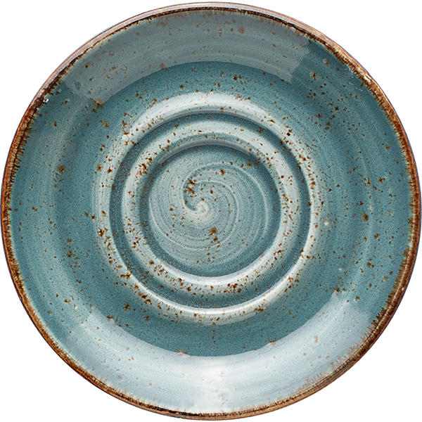 Блюдце «Крафт»; материал: фарфор; диаметр=14.5 см.; синий