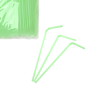 Трубочки со сгибом неоновые длина=21 см. (1000 штук)  диаметр=5, высота=480, длина=290, ширина=70 мм  зеленый ЛОТОС