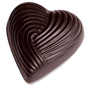 Форма для шоколада «Сердце» [21 шт]; поликарбонат; высота=1.1, длина=3.5, ширина=3.3 см.