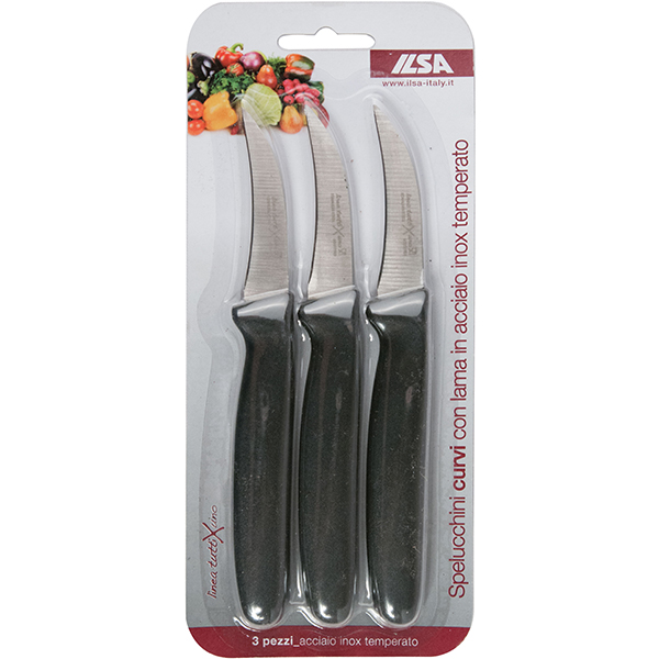 Нож для фигурной нарезки (3 штуки)  сталь нержавеющая,пластик  длина=6 см. ILSA