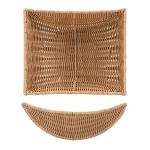 Корзина плетеная для хлеба прямоугольный; пластик; длина=23, ширина=20 см.; коричневый