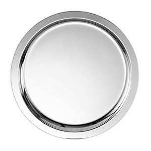 Поднос круглый; сталь нержавеющая; диаметр=35 см.; металлический