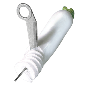 Нож для декоративной нарезки овощей; сталь нержавеющая,материал: алюминий; длина=24 см.; белый