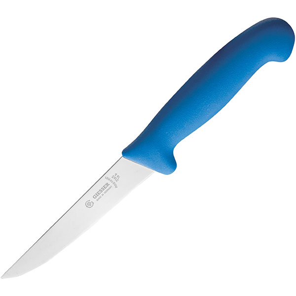 Нож поварской; сталь, пластик; длина=15 см.; голубой,металлический