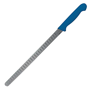 Нож рыбный синяя ручка; длина=31 см.