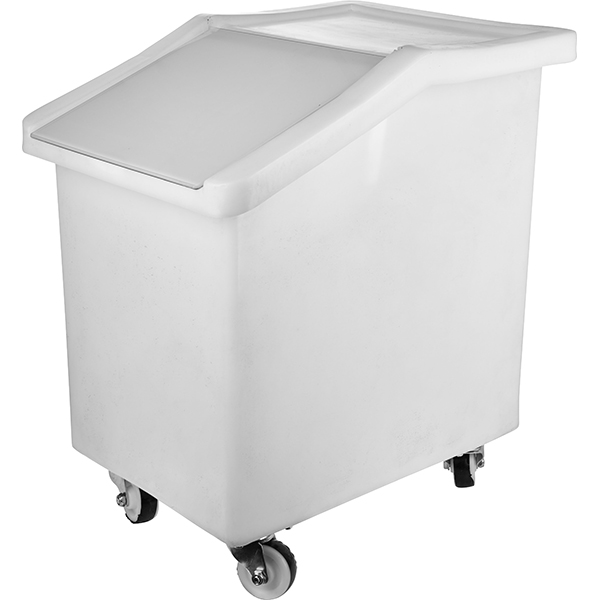 Бак на колесах для хранения продуктов; пластик; 99л; длина=75, ширина=40 см.; белый