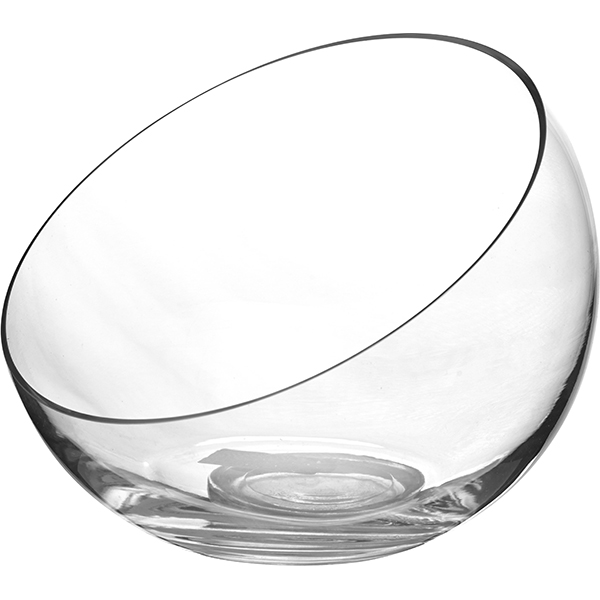 Ваза-шар косой срез; стекло; диаметр=26 см.; прозрачный
