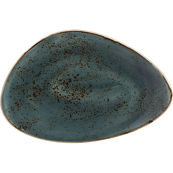 Блюдо «Крафт»; материал: фарфор; высота=4.5, длина=37, ширина=24 см.; синий