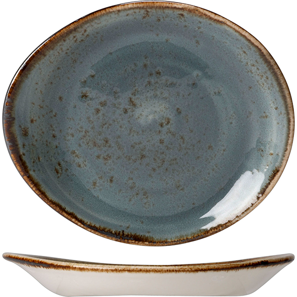 Тарелка пирожковая «Крафт»; материал: фарфор; диаметр=155, высота=20 мм; синий