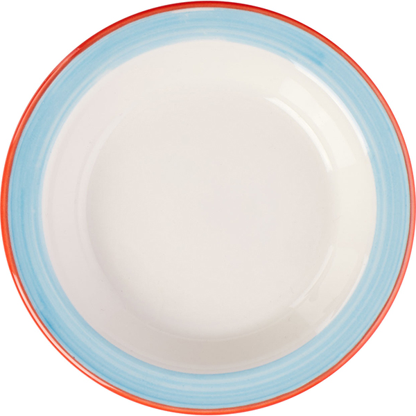 Тарелочка для масла «Рио Блю»; материал: фарфор; диаметр=10.2 см.; белый, синий