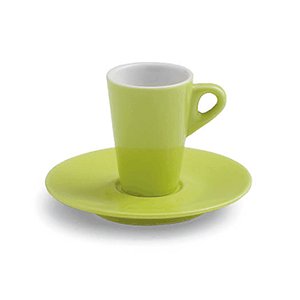 Чашка кофейная с блюдцем; материал: фарфор; 70 мл; зеленый