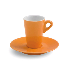 Чашка кофейная с блюдцем; материал: фарфор; 70 мл; оранжевый цвет