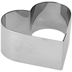 Форма кондитерская «Сердце»; сталь нержавеющая; высота=3, длина=7, ширина=5.5 см.