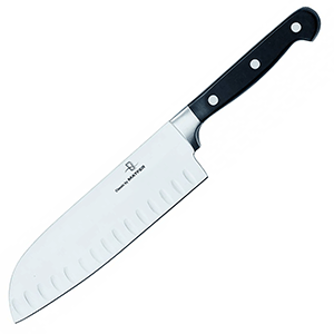 Нож кухонный «Сантоку»; сталь нержавеющая,пластик; длина=18 см.