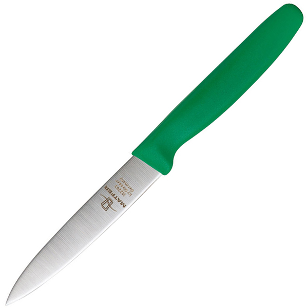 Нож для чистки овощей и фруктов ручка зеленая  сталь нержавеющая,пластик  MATFER