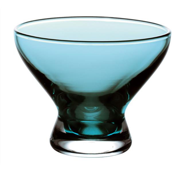 Креманка «Надя»; стекло; 320мл; D=110,H=85мм; голубой