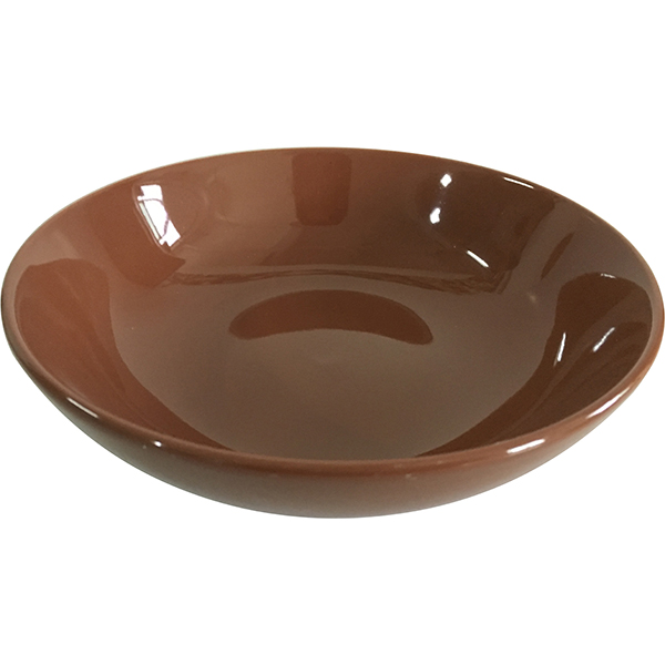 Тарелка глубокая; керамика; D=18см; коричневый 