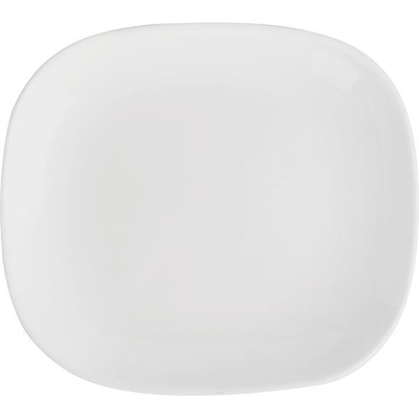 Тарелка «Бургер Солюшнс»; стекло; L=21.5,B=19см; белый