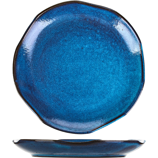 Тарелка; керамика; D=22,H=3см; голубой