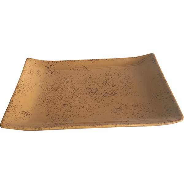 Тарелка плоская в японском стиле; керамика; L=17,B=11.5см; коричневый