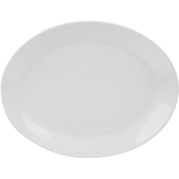Блюдо овальный «Монако Вайт»; фарфор; L=28см; белый