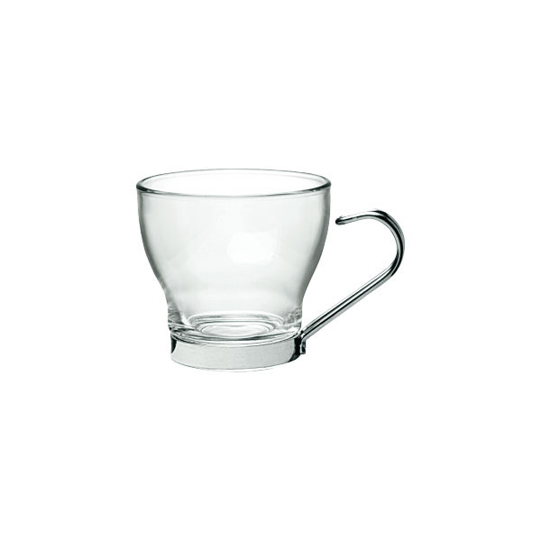 Чашка кофейная «Осло»; стекло,металл; 100мл; D=67,H=62мм; прозрачный
