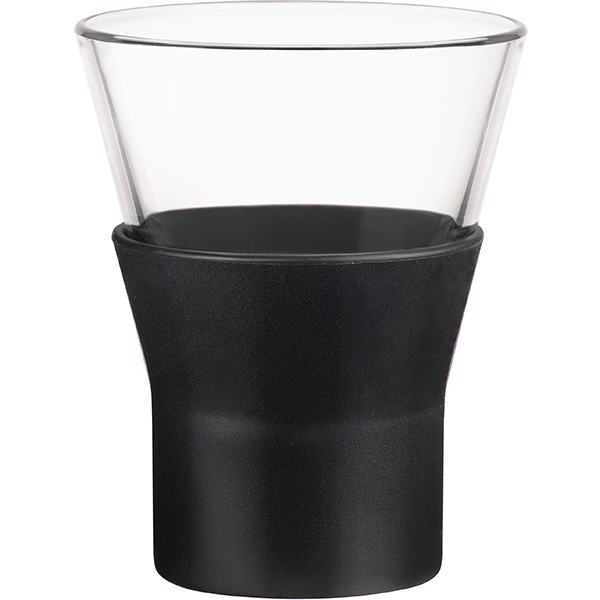 Чашка чайная с металлическим подстаканником «Эпсилон»; стекло; 220мл; D=8.3,H=10см; прозрачный