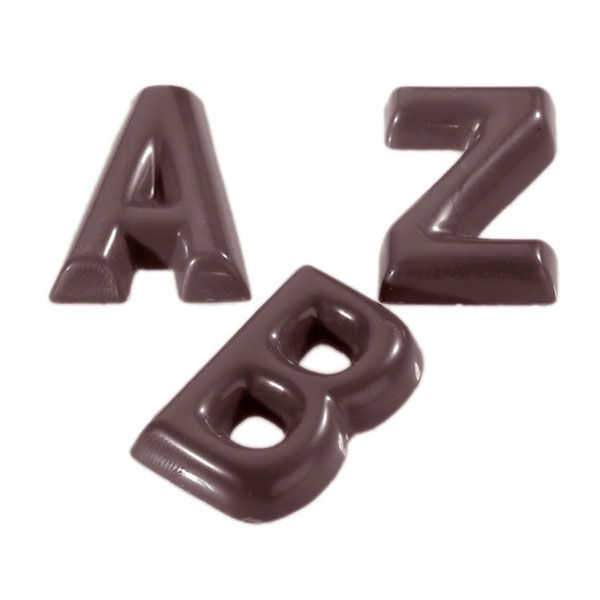 Форма для шоколада «Буквы ”A - Z”» [26 шт]; поликарбонат; H=0.6,L=3.9,B=3.5см