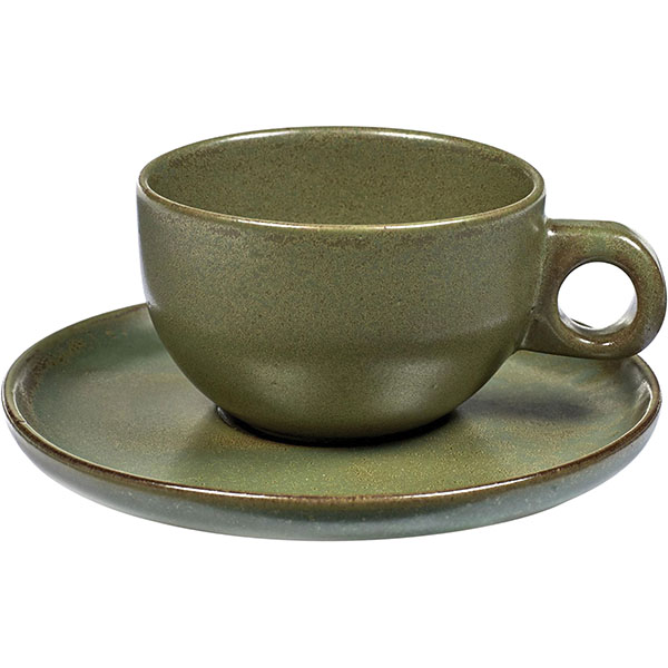 Пара кофейная для капучино «Серфис»; керамика; зеленый 
