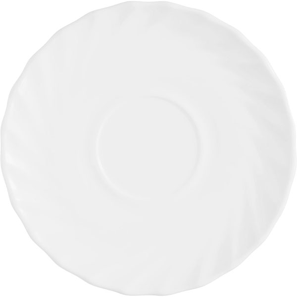 Блюдце «Трианон»; стекло; диаметр=16 см.; белый