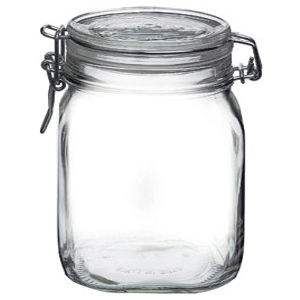 Банка для сыпучих продуктов «Фидо»; стекло; объем: 1 литр; диаметр=9, высота=15 см.; прозрачный