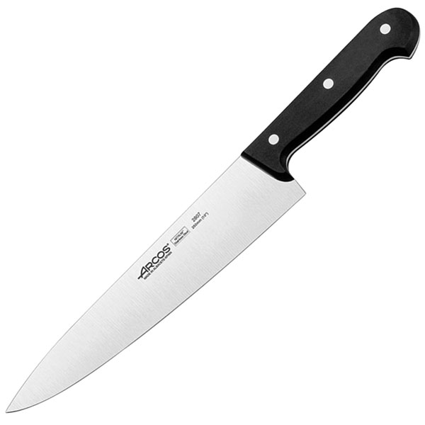 Нож поварской «Универсал»; сталь нержавеющая,полиоксиметилен; L=25см; черный