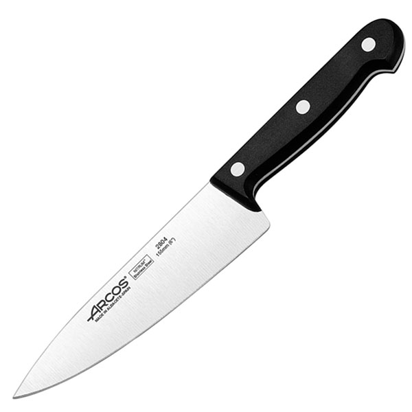 Нож поварской «Универсал»; сталь нержавеющая,полиоксиметилен; L=15.5см; черный