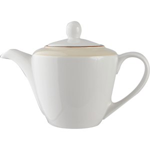 Чайник «Чино»; материал: фарфор; 800 мл; диаметр=60, высота=145, длина=207 мм; цвета: белый, бежевый