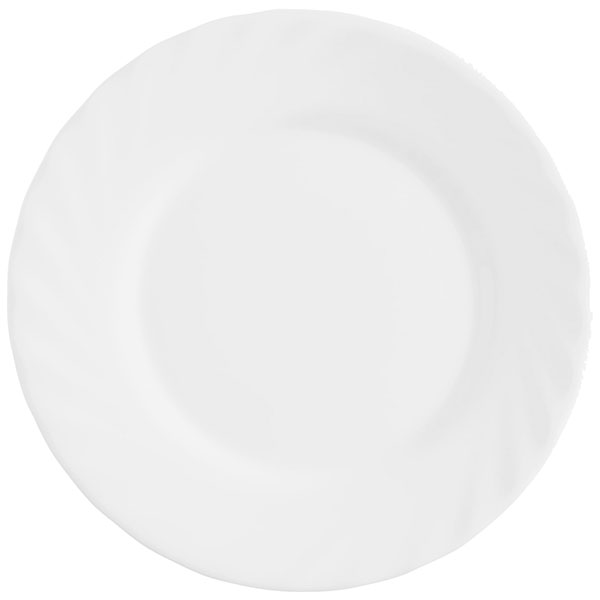 Тарелка пирожковая «Трианон»; стекло; диаметр=15, высота=1.5 см.; белый