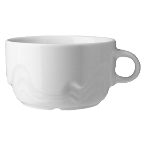 Супница, Бульонница (бульонная чашка) с ручкой «Мелодия»; материал: фарфор; 320 мл; высота=6, длина=12.5, ширина=10.3 см.; белый