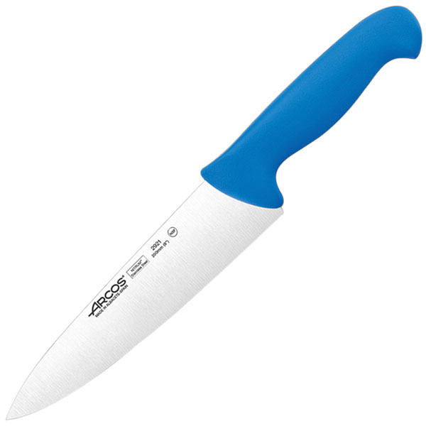 Нож поварской «2900»; сталь нержавеющая,полипропилен; L=20см; синий